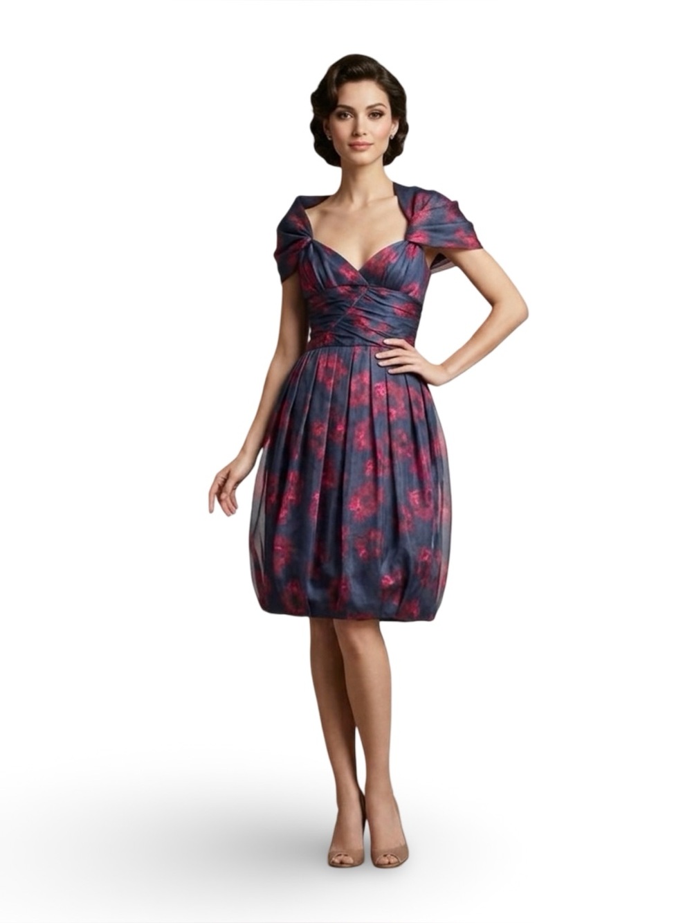 Moschino Silk Designer Dress Navy Lace Silk Chiffon